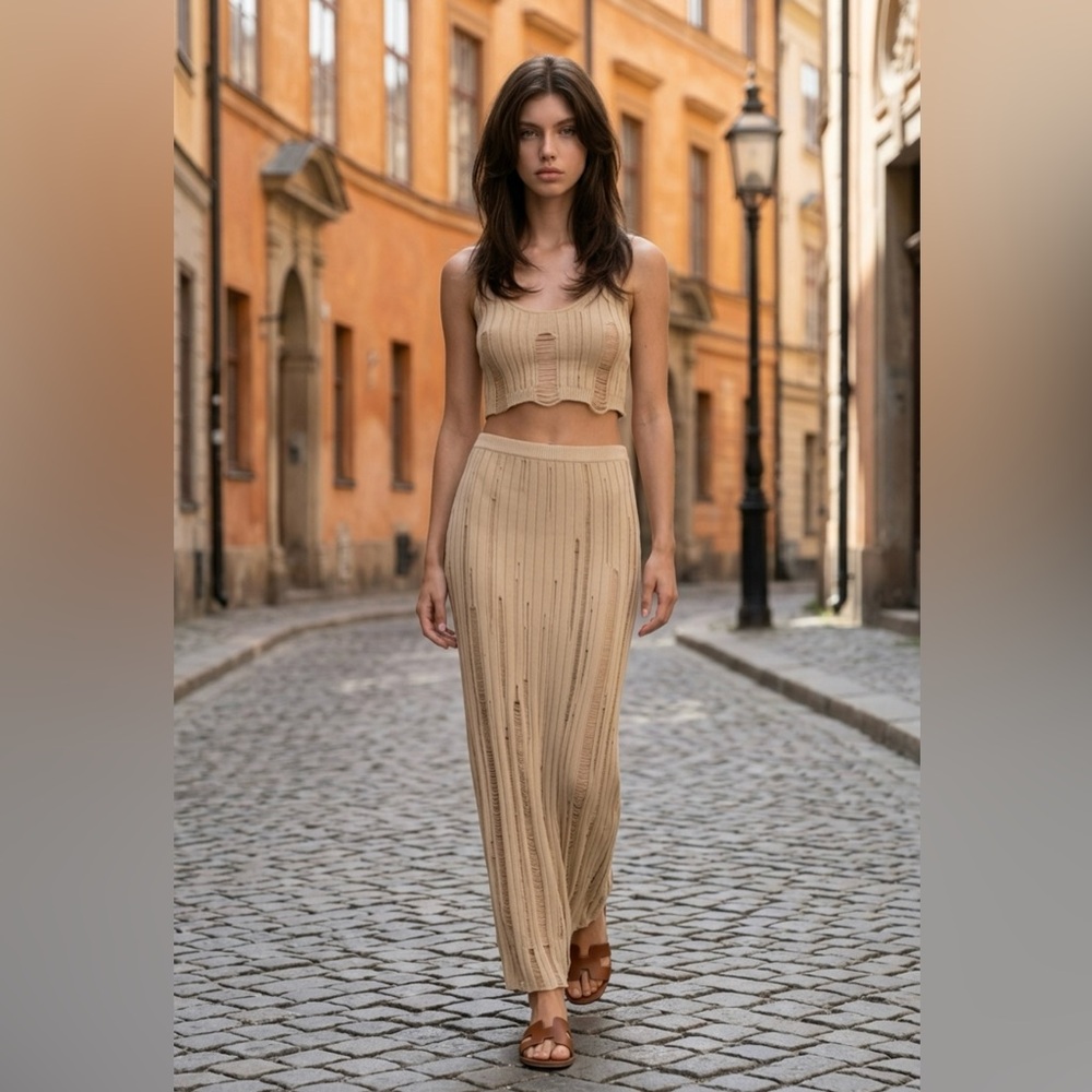 Aya muse beige Beli Skirt brand new with tag, size M